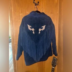 schott WESTERN fringe genuine suede leather jacket